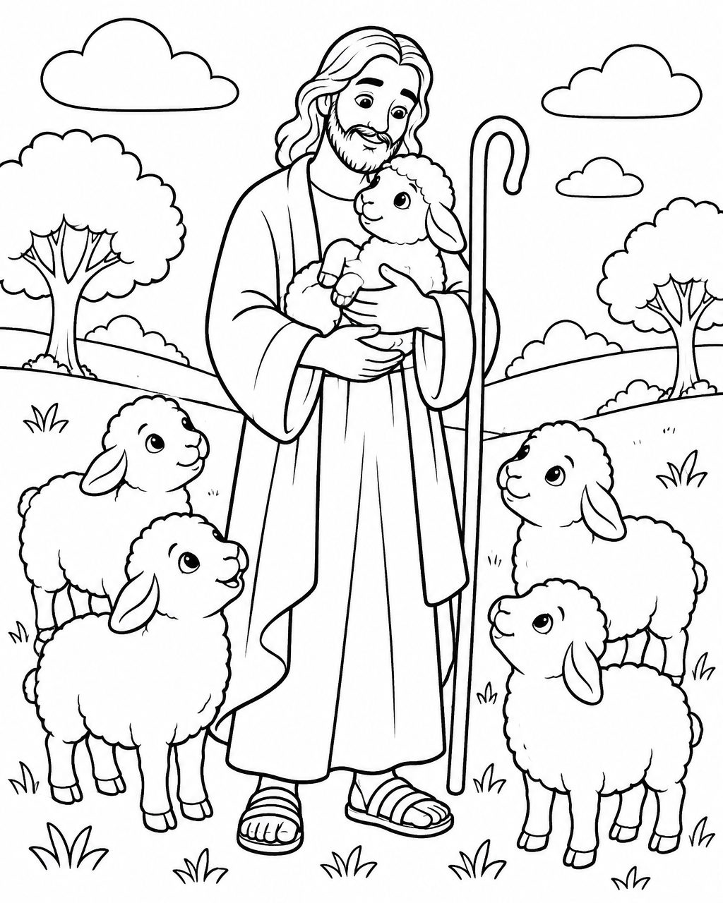 Desenho do bom pastor
