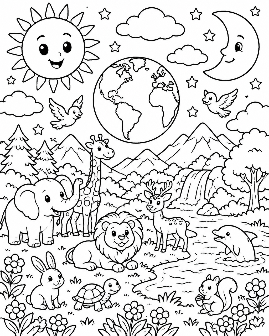 Desenho da criação do mundo